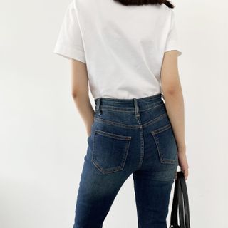 Quần Skinny Nữ Lưng Cao Ôm Dáng Xanh Đậm Wash Thời Trang S-03D