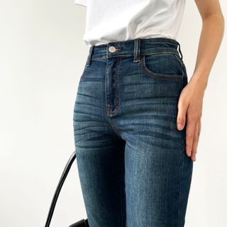 Quần Skinny Nữ Lưng Cao Ôm Dáng Xanh Đậm Wash Thời Trang S-03D