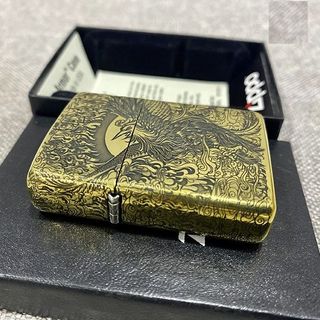 Bật Lửa ZIPPO Mỹ, Bật Lửa ZIPPO USA Hình Phượng Hoàng Chất Liệu Đồng Thau Nguyên Khối Xài Xăng Có Tem Đỏ
