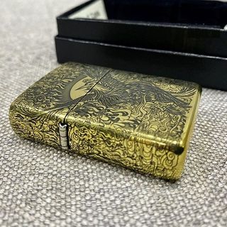 Bật Lửa ZIPPO Mỹ, Bật Lửa ZIPPO USA Hình Phượng Hoàng Chất Liệu Đồng Thau Nguyên Khối Xài Xăng Có Tem Đỏ