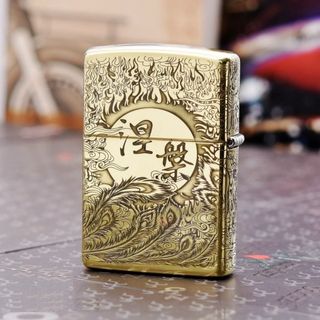 Bật Lửa ZIPPO Mỹ, Bật Lửa ZIPPO USA Hình Phượng Hoàng Chất Liệu Đồng Thau Nguyên Khối Xài Xăng Có Tem Đỏ