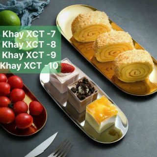 Khay inox mạ vàng, dụng cụ spa, đựng thực phẩm sang trọng
