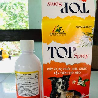 DUNG DỊCH DIỆT VE, BỌ CHÉT, CHÁY RẬN CHÓ MÈO TOP SPRAY