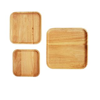 SET 3 KHAY CAO SU VUÔNG, MÀU TỰ NHIÊN