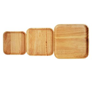 SET 3 KHAY CAO SU VUÔNG, MÀU TỰ NHIÊN