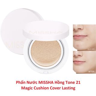Phấn Nước Kiềm Dầu Magic Cushion Cover Lasting Mis.sha Tone 15gram cho da mỏng thường nhẹ che phủ hoàn hảo SPF50+ PA+++ chính hãng giá sỉ sll