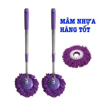 CÂY LAU NHÀ XOAY 360 ĐỘ MÂM NHỰA CAO CẤP