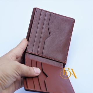 VÍ DA BÒ NHẬP KHẨU MÀU NÂU. VÍ NAM DA THẬT DÁNG NGANG M021