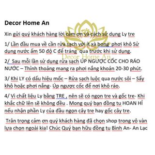 Ly Chú Dược Sư bằng tre Bamboo- Pháp Bảo Phật Gíao Mật Tông - Đồ Thờ Cúng -cầu sức khỏe, bình an, tài lộc- Decor Home An