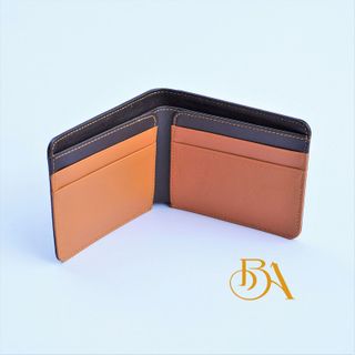 VÍ DA BÒ NHẬP KHẨU. VÍ DA BÒ TRƠN PHỐI MÀU. VÍ DA BÒ NAM. VÍ NAM DÁNG NGANG M024