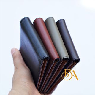 VÍ DA BÒ NHẬP KHẨU. VÍ DA BÒ TRƠN PHỐI MÀU. VÍ DA BÒ NAM. VÍ NAM DÁNG NGANG M024