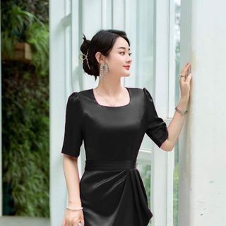 Đầm cổ vuông bèo sang trọng hàng cao cấp THIẾT KẾ