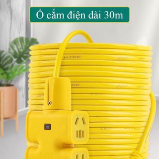 CUỘN DÂY ĐIỆN 30M KÈM Ổ CẮM ĐÚC VÀ PHÍCH CẮM ĐÚC LIỀN DÂY