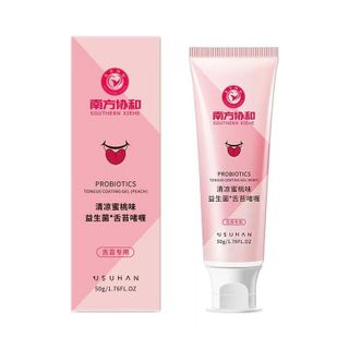 Gel Vệ Sinh Lưỡi Vị Đào & Bạc Hà Thơm Mát Tiêu Diệt Vi Khuẩn Sạch Khoang Miệng Bàn Chải Lưỡi Silicone