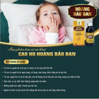 Cao ho Hoàng Bảo Đan hỗ trợ điều trị ho, long đàm bổ bổ phổi