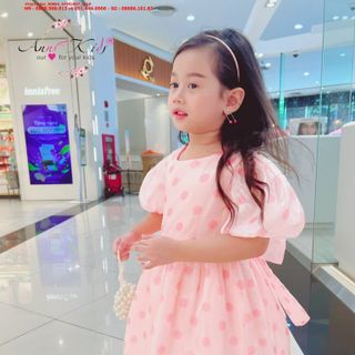 ☘️Hàng sỉ HN☘️ Váy chấm bi tay bồng, nơ sau lưng cho bé gái, size 1t-10t 12-35kg, top1order_00004_07592407_sg1 giá sỉ