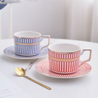 Bộ Quà Tặng Set Tách Trà Gốm Sứ 6Set Phong Cách Châu Âu Cực Sang Trọng .
