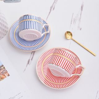 Bộ Quà Tặng Set Tách Trà Gốm Sứ 6Set Phong Cách Châu Âu Cực Sang Trọng .