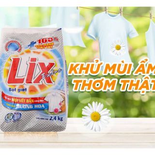Bột giặt Lix Extra hương hoa bịch 2.4KG