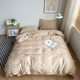 Bộ chăn ga Cotton sọc 3F dành cho khách sạn-homestay
