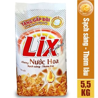Bột giặt Lix Extra hương nước hoa bịch 5.5KG