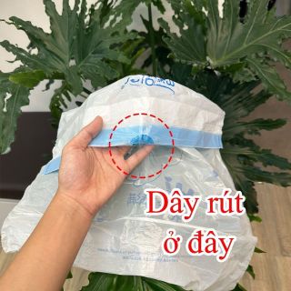 Túi đựng rác dây rút Minaier chống rò rỉ nước, không sợ bẩn tay | Túi đựng rác cuộn 100 túi siêu dai kích thước 45*50cm