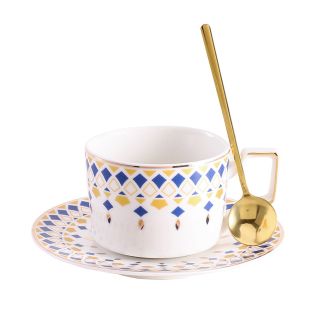 Bo Quà Tặng Set Tách Trà Gốm Sứ 6Bo Phong Cách Châu Âu Cực Sang.