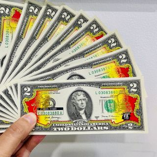 Tiền 2USD Mạ Vàng Thần Tài in Sưu Tầm Lưu Niệm, Làm Quà Tặng, Lì Xì Tết 2023 giá sỉ - giá bán buôn