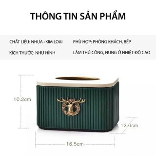 Hộp đựng giấy ăn trang trú đầu hươu