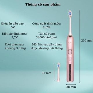 Bàn Chải Điện SOJI Phiên Bản SJ88, Sóng Siêu Âm Chính Hãng Bảo Hành 6 Tháng