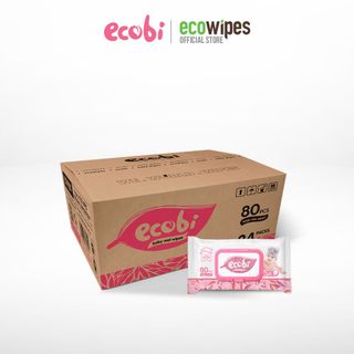 Khăn ướt em bé hương dịu nhẹ Ecobi 80 tờ