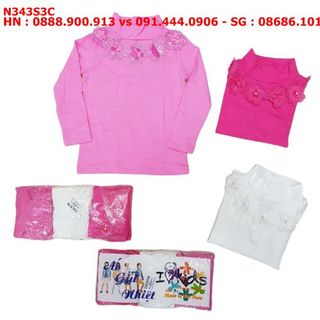 ☘️SỈ VKIDS☘️ Áo giữ nhiệt, bé gái, dài tay, cotton, cổ lọ ren, trộn màu, nhiều size ri3 - N343S3C_10482607_sg1 giá sỉ