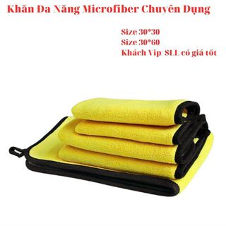 Khăn Lau Đa Năng Chuyên Dụng Cho Ô Tô Xe Máy 2 Mặt Vàng-Xám SIZE 30X30 Siêu Thấm Hút, Siêu Mịn Không Đổ Lông giá sỉ