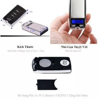 Cân Tiểu Ly Điện Tử Mini dạng remote Móc Khóa ô tô Chính Xác Cao 200g 0.01g KC200