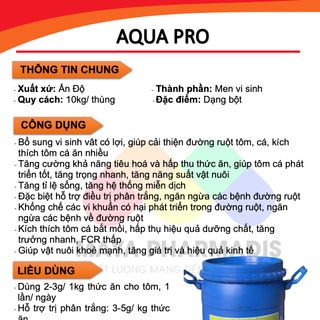 Men vi sinh Ấn Độ Aqua-pro dùng trong nuôi trồng thuỷ sản giá sỉ