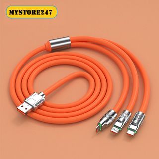 Cáp Sạc Nhanh 3 Đầu Siêu Bền, Dùng Cho Tất Cả Các Điện Thoại SmartPhone, Sạc Nhanh 3 Trong
