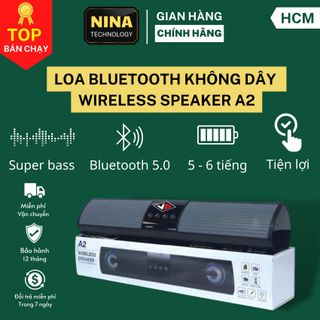 Loa Bluetooth Không Dây Wireless Speaker A2 Dáng Dài Bass Khỏe Vô Đối, Có Đèn Led, Âm Thanh Hay, Loa Bloutooth mini bass mạnh âm thanh lớn hát karaoke, loa bloutooth công suất lớnloa bluetooth bass mạnh 1000w, loa buotooth nghe nhạc