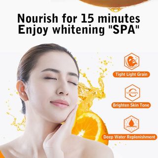 Mặt Nạ Cam Nicotinamide Cung Cấp Vitamin C Cải Thiện Thâm Mụn, Ngăn ngừa Mụn , Xoa dịu Vết Sưng Tấy, Dưỡng ẩm giúp da chắc khoẻ ( 1hop/10mieng )