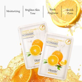 Mặt Nạ Cam Nicotinamide Cung Cấp Vitamin C Cải Thiện Thâm Mụn, Ngăn ngừa Mụn , Xoa dịu Vết Sưng Tấy, Dưỡng ẩm giúp da chắc khoẻ ( 1hop/10mieng )
