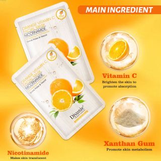Mặt Nạ Cam Nicotinamide Cung Cấp Vitamin C Cải Thiện Thâm Mụn, Ngăn ngừa Mụn , Xoa dịu Vết Sưng Tấy, Dưỡng ẩm giúp da chắc khoẻ ( 1hop/10mieng )