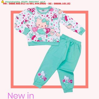 💖Hàng sỉ SG💖 Bộ dài bé gái, bo, chất thun cotton 4 chiều, size 8-28, top1dropship_00208_09052907_sg1 giá sỉ