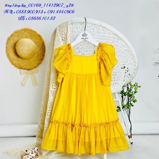 🌻Hàng sỉ SG🌻 Đầm tơ ánh kim, bé gái, xếp ngực, tay xoè, bèo nhún, lót lụa, size 3-10 - top1dropship_00169_11412907_sg2 giá sỉ