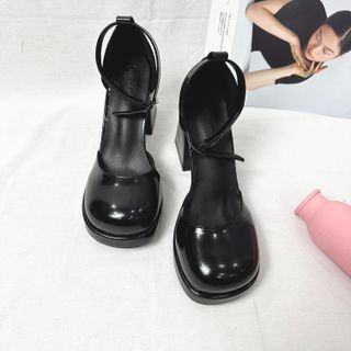 Giày Cao Gót Dế To Cao 10 Phân Da Trơn Phong Cách Mới
