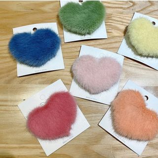 Kẹp tóc trái tim đẹp bằng lông sang trọng