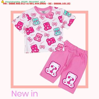 💖Hàng sỉ SG💖 Bộ bé gái lửng in gấu, hình in đẹp, chất cotton 4 chiều, size 1-12, top1dropship_00208_09162907_sg1 giá sỉ