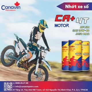 Nhớt xe máy Canavin CA+ MOTOR 10W40 SM/MA2 1L giá sỉ