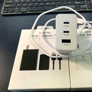 Củ Sạc Samsung - 65W PD 3 trong 1 USB-C x2, USB-A x1 Made in VietNam Chính hãng