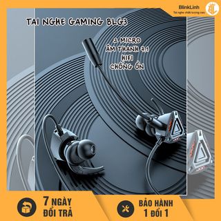 Tai nghe gaming 2 micro kép, có dây, nhét tai, BLG3 [Ship Hỏa Tốc], bass mạnh, chống ồn, Jack 3.5 hình chữ L,