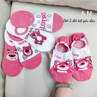 Sét 5 đôi tất gấu cổ ngắn