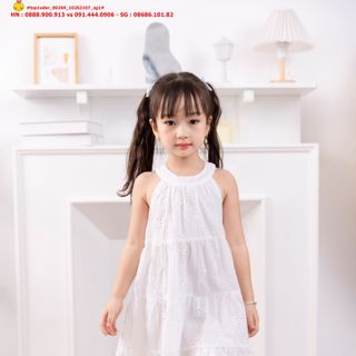 ☘️Hàng sỉ HN☘️ Đầm maxi cổ yếm cho bé gái, chất thô boil thêu 3D cao cấp, size t-10t, top1oder_00269_10263107_sg1 giá sỉ